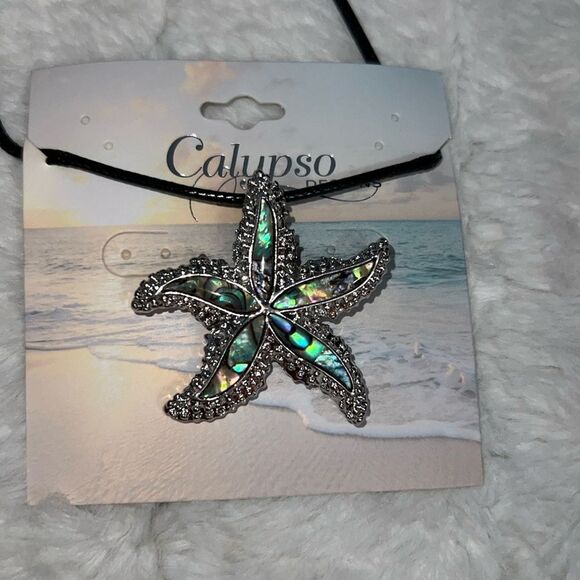 🛍NWT 🛍 BEAUTIFUL Abalone STARFISH NECKLACE in package . - Picture 1 of 2